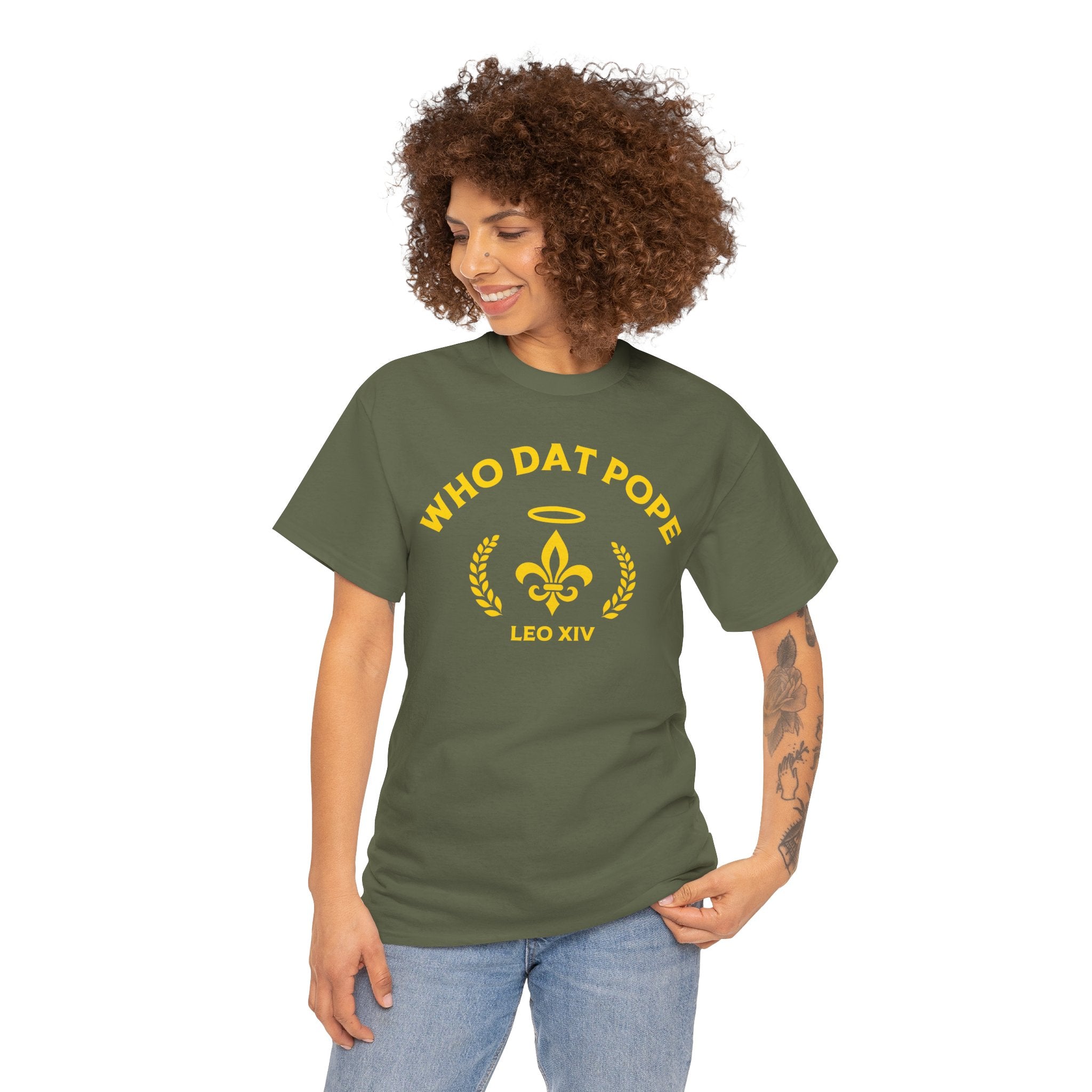 Who Dat Pope T-Shirt | Unisex Heavy Cotton Tee | Gift for Pope Lovers | Mardi Gras Apparel
