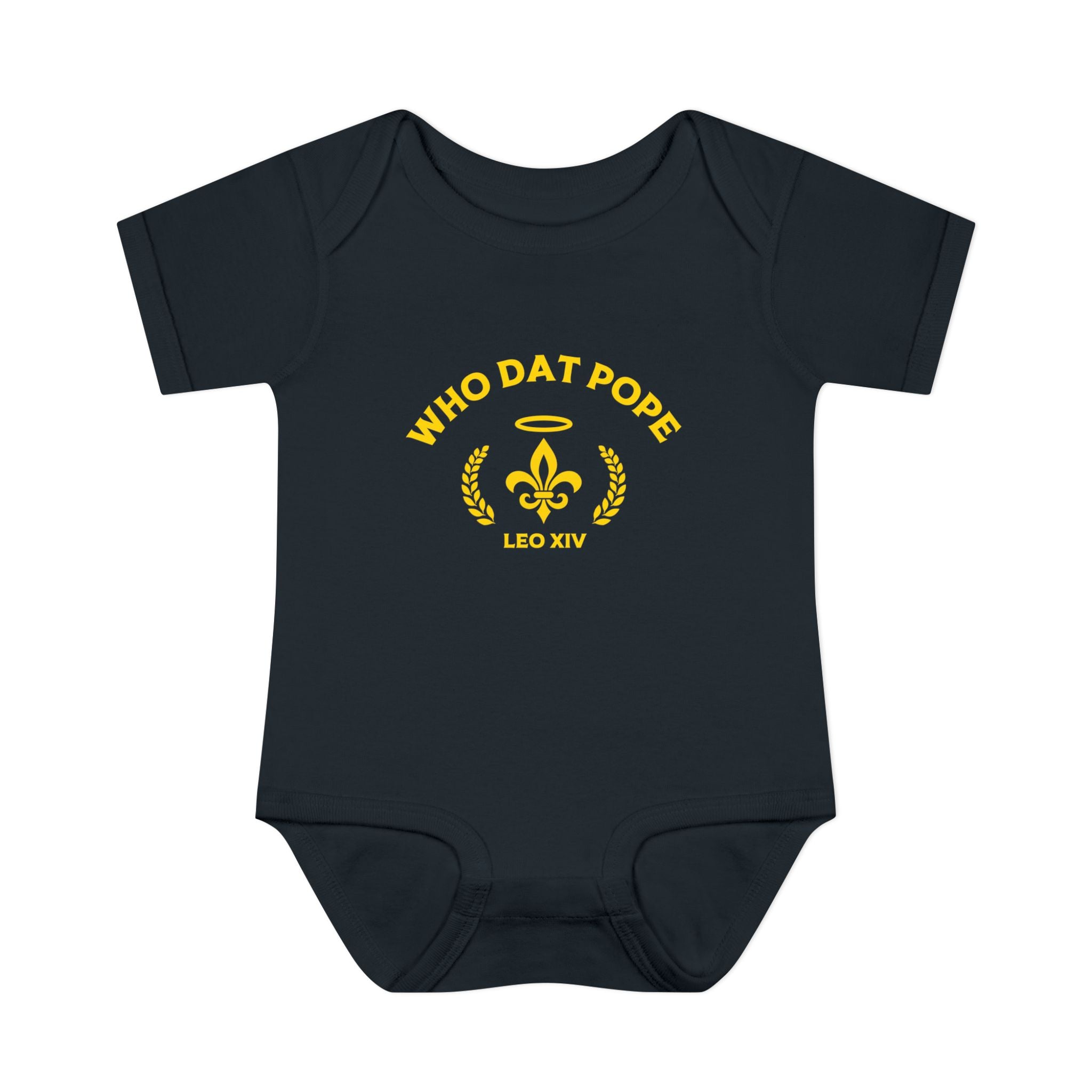 Infant Baby Rib Bodysuit with 'Who Dat Pope' Design, Cute Baby Outfit, Funny Baby Clothes, Newborn Gift, Baptism Outfit, Seasonal [...]