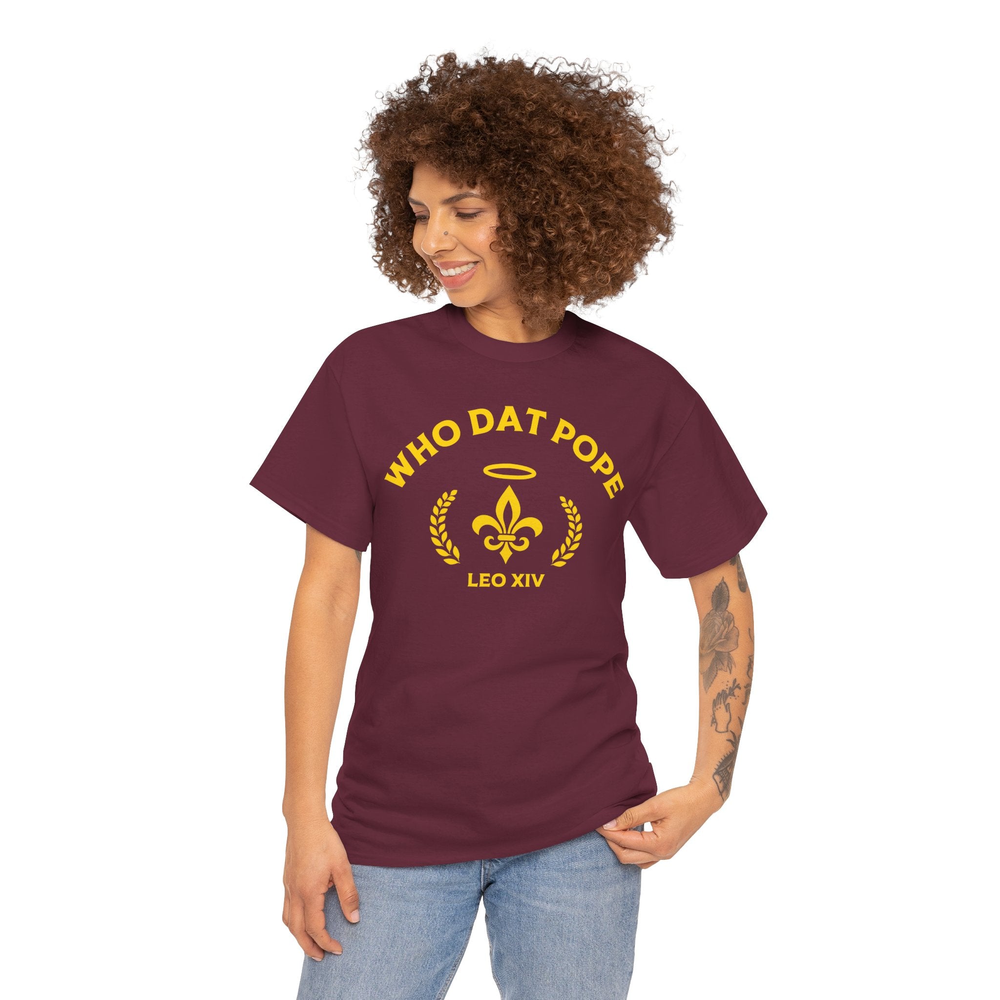 Who Dat Pope T-Shirt | Unisex Heavy Cotton Tee | Gift for Pope Lovers | Mardi Gras Apparel
