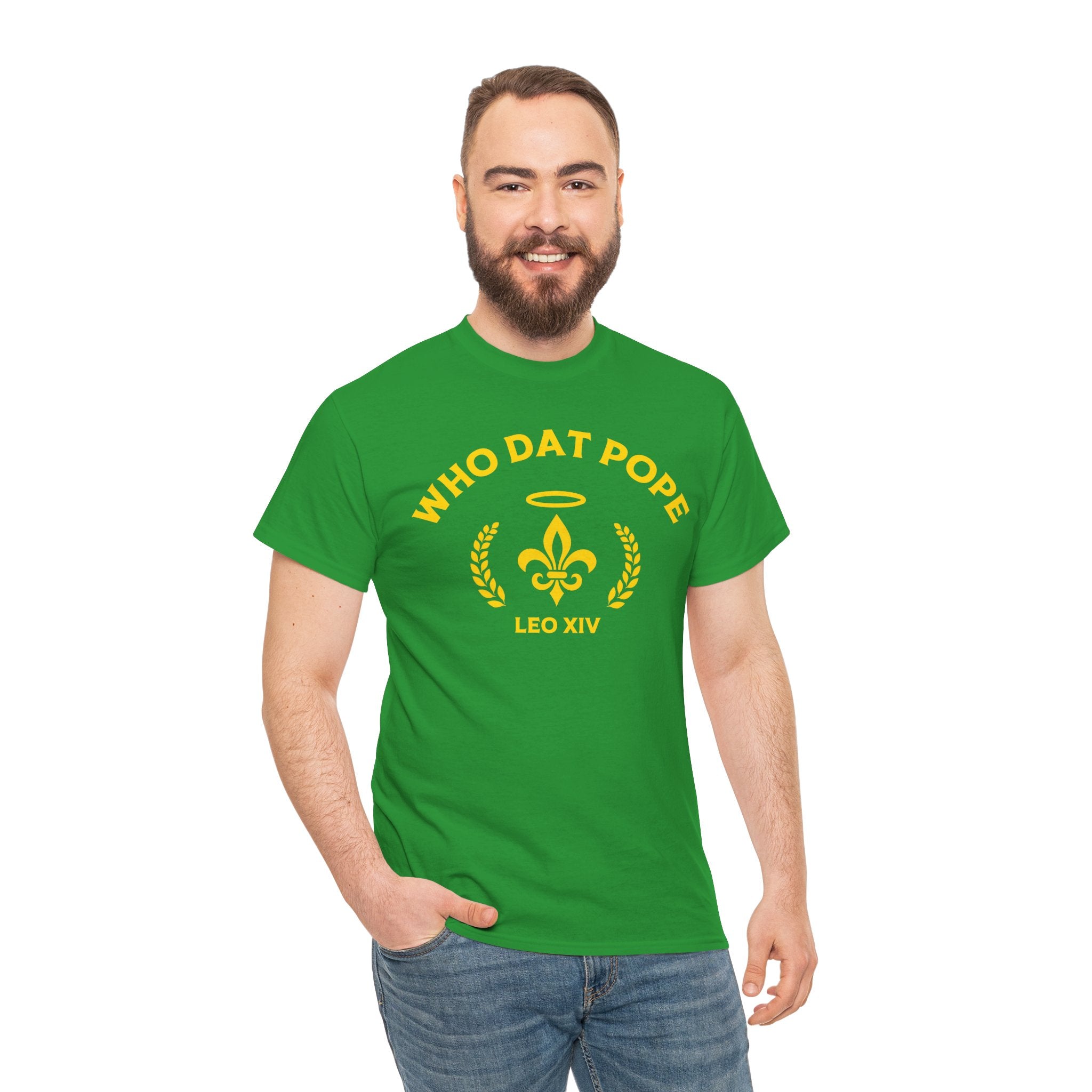 Who Dat Pope T-Shirt | Unisex Heavy Cotton Tee | Gift for Pope Lovers | Mardi Gras Apparel