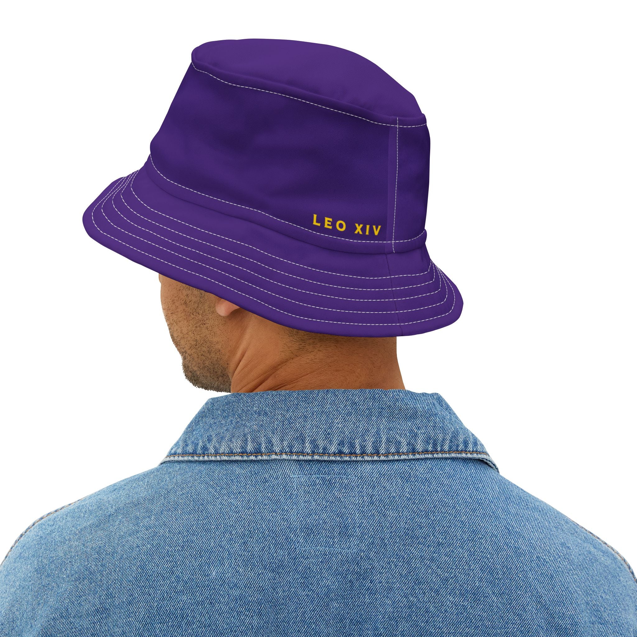 Purple 'Who Dat Pope' Bucket Hat, Fun Fashion Hat, Summer Accessory, Great for Festivals, Parties, and Sports Events
