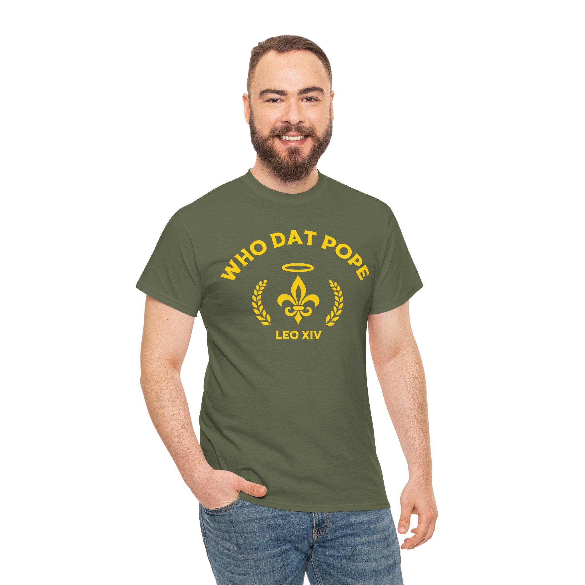 Who Dat Pope T-Shirt | Unisex Heavy Cotton Tee | Gift for Pope Lovers | Mardi Gras Apparel