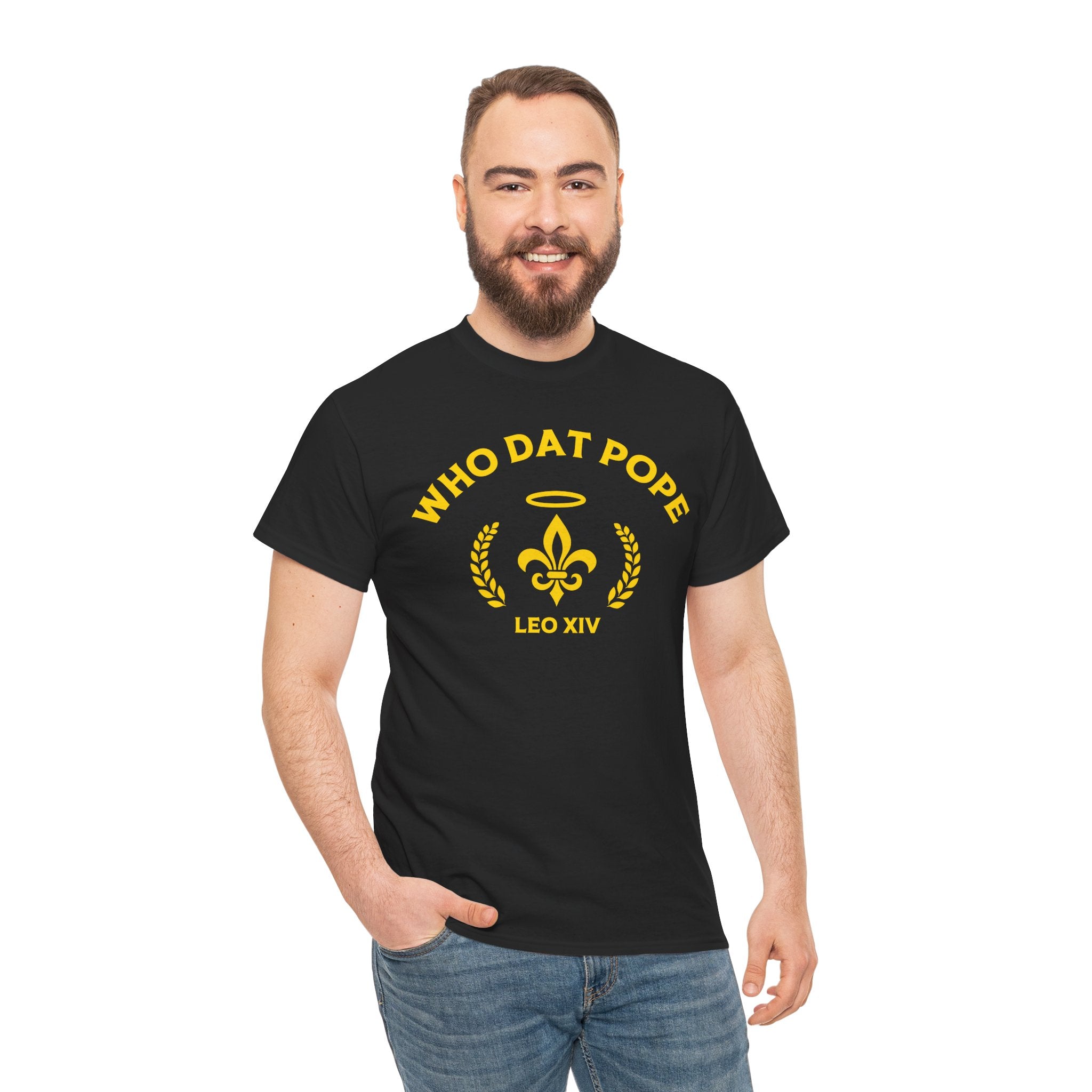 Who Dat Pope T-Shirt | Unisex Heavy Cotton Tee | Gift for Pope Lovers | Mardi Gras Apparel