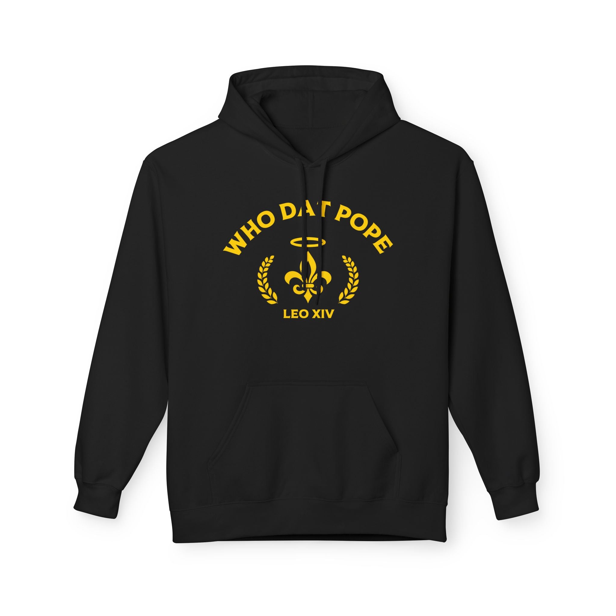 Who Dat Pope Hoodie | Unisex Brown Fleece Sweatshirt | Perfect Gift for Pope & Saints Fans