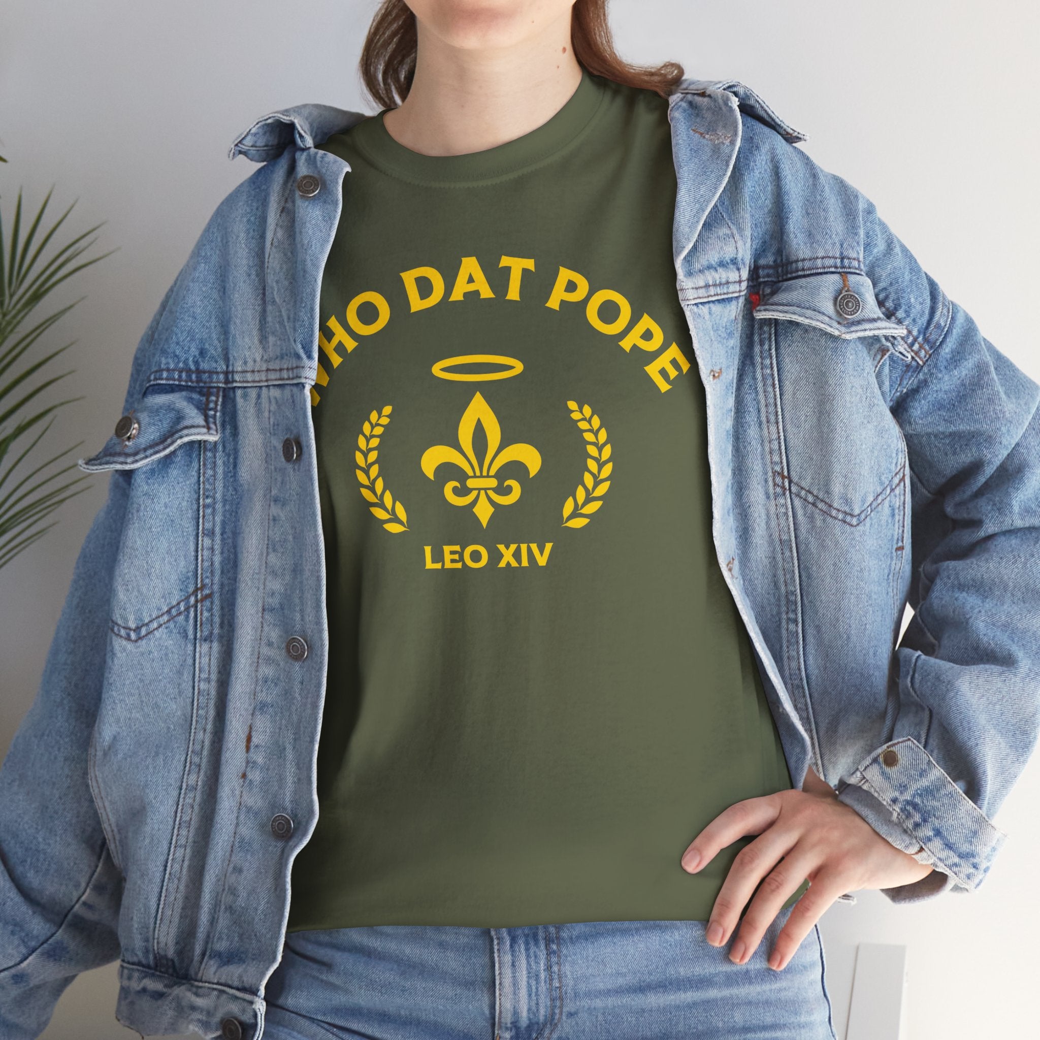 Who Dat Pope T-Shirt | Unisex Heavy Cotton Tee | Gift for Pope Lovers | Mardi Gras Apparel