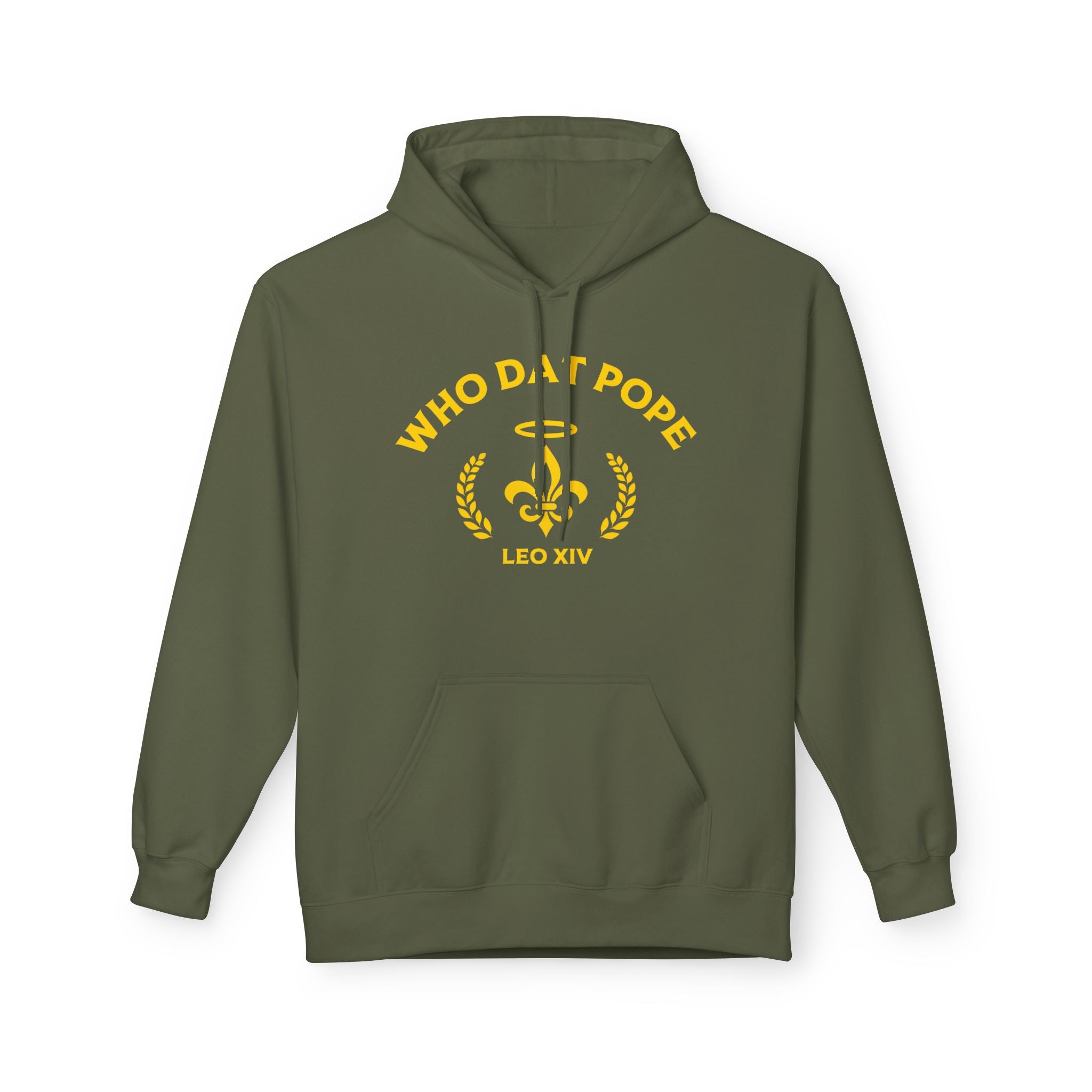 Who Dat Pope Hoodie | Unisex Brown Fleece Sweatshirt | Perfect Gift for Pope & Saints Fans