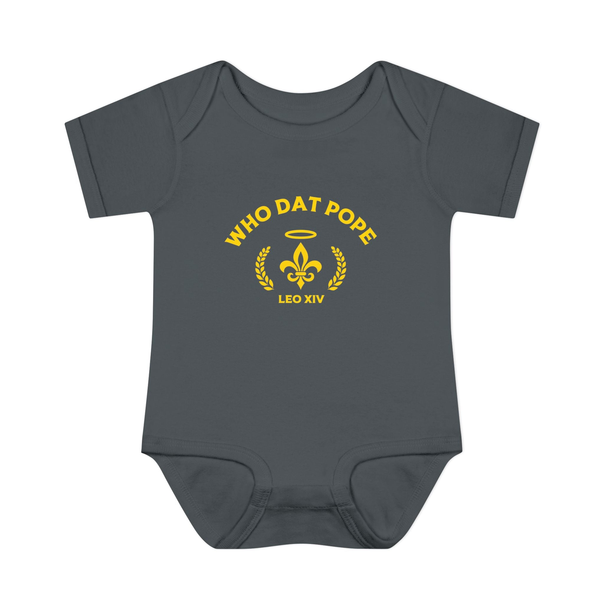 Infant Baby Rib Bodysuit with 'Who Dat Pope' Design, Cute Baby Outfit, Funny Baby Clothes, Newborn Gift, Baptism Outfit, Seasonal [...]