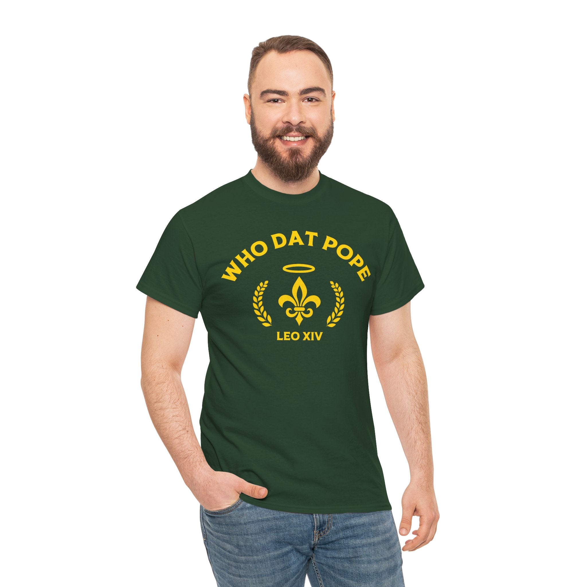 Who Dat Pope T-Shirt | Unisex Heavy Cotton Tee | Gift for Pope Lovers | Mardi Gras Apparel