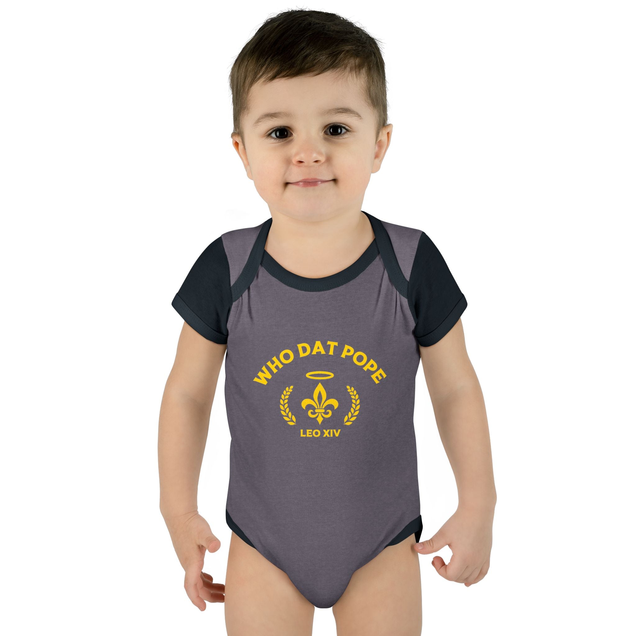 Infant Baby Rib Bodysuit with 'Who Dat Pope' Design, Cute Baby Outfit, Funny Baby Clothes, Newborn Gift, Baptism Outfit, Seasonal [...]