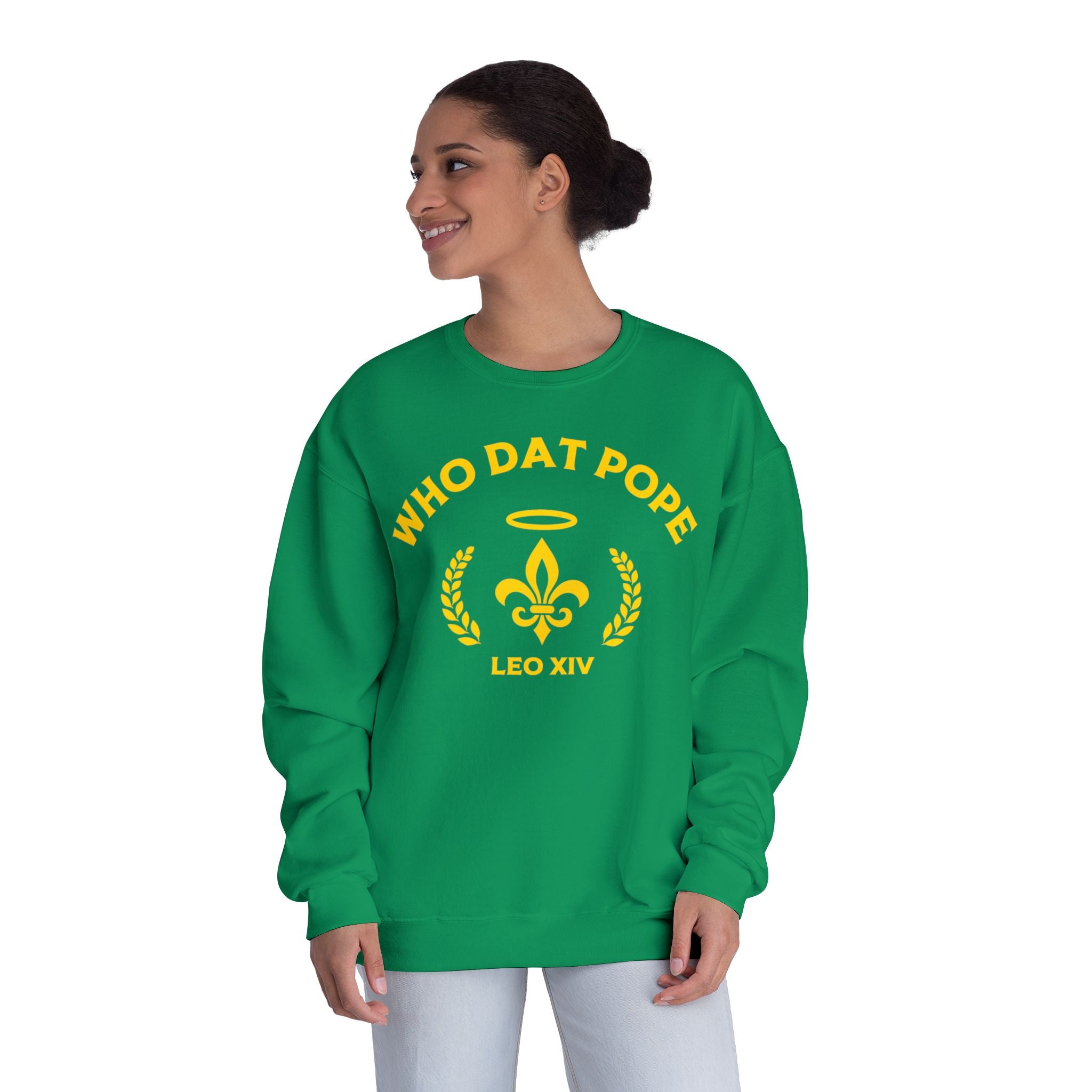 Who Dat Pope Crewneck Sweatshirt, Unisex Sweatshirt, Fun Graphic Sweatshirt, Unique Gift, Casual Wear, Comfortable Fashion