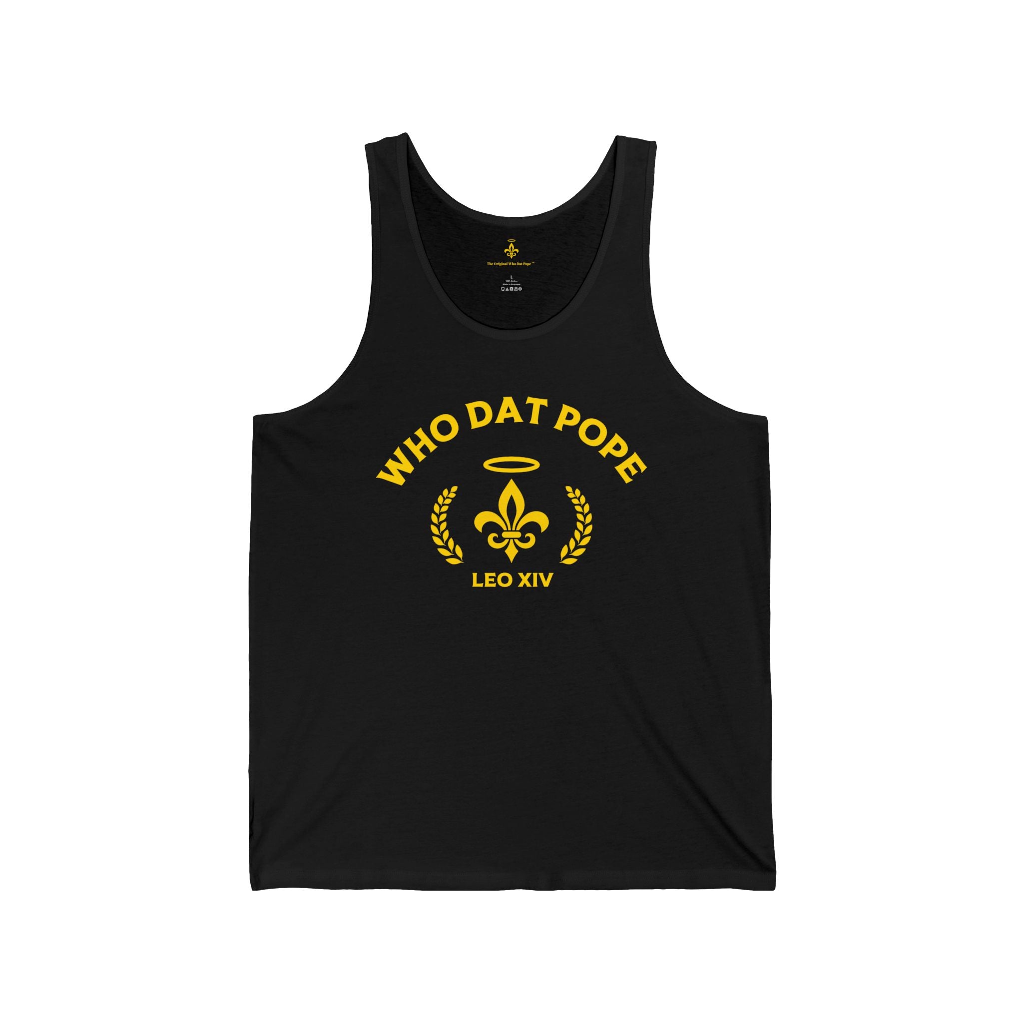 Stylish Unisex Jersey Tank - 'Who Dat Pope' Graphic Tee for Festivals, Beach Days, Gifts, Casual Wear, Summer Events