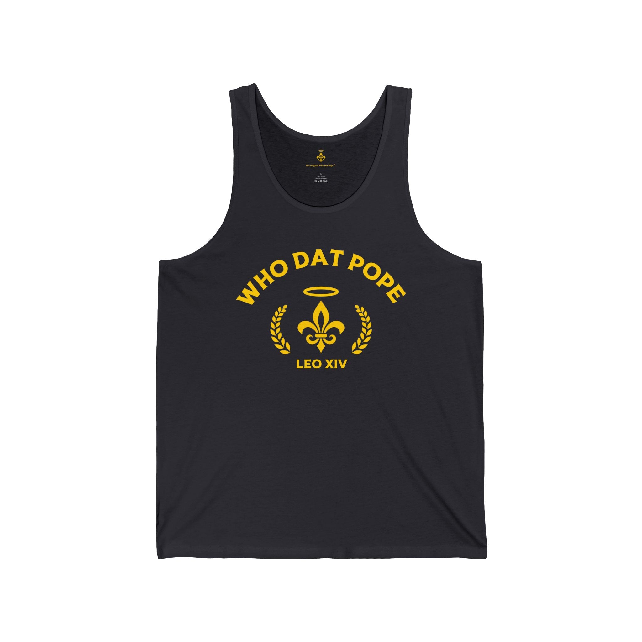 Stylish Unisex Jersey Tank - 'Who Dat Pope' Graphic Tee for Festivals, Beach Days, Gifts, Casual Wear, Summer Events